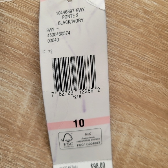 NWT Nine West Black Ponte Sleeveless Dress Size 10 - Picture 5 of 5